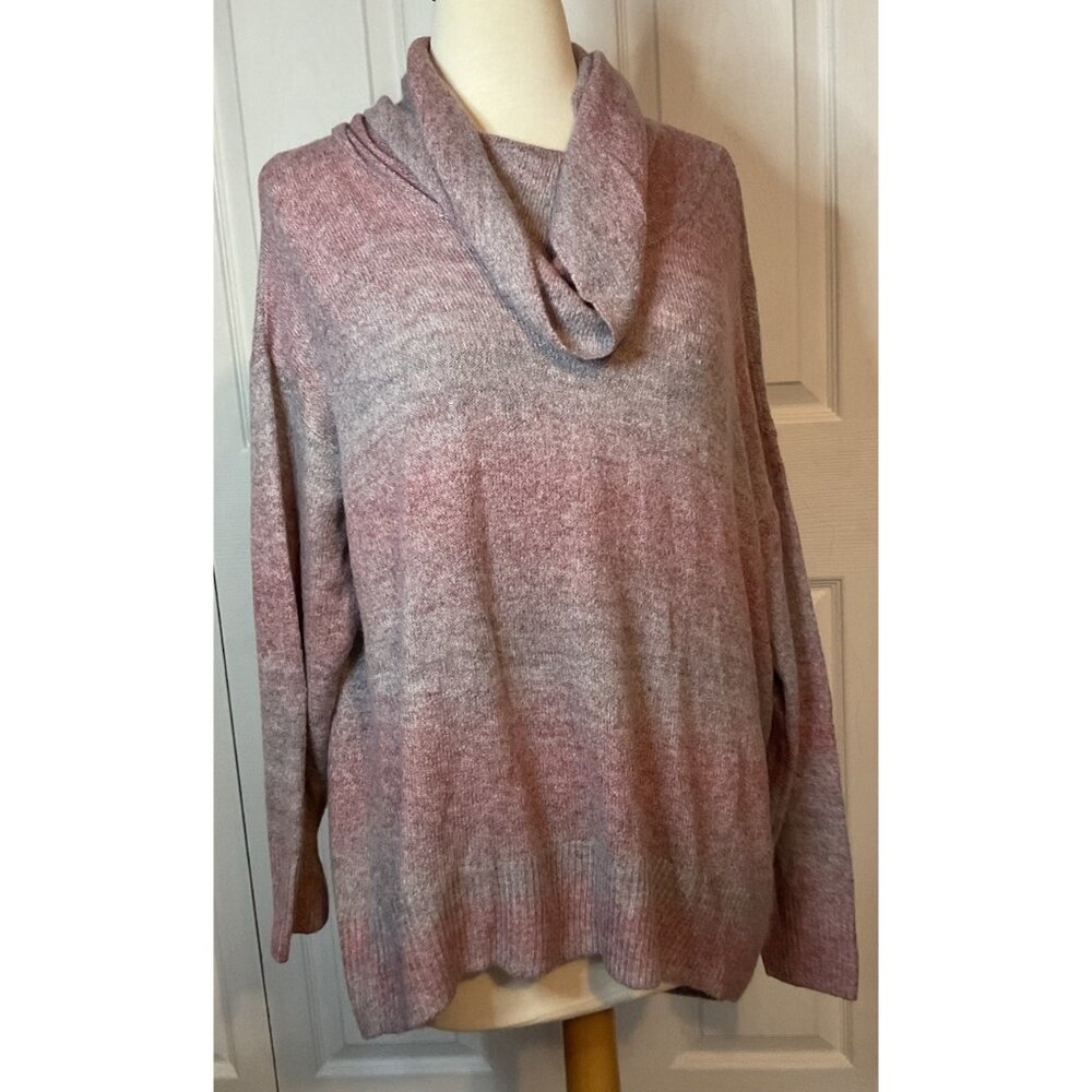 American Eagle Pink Lavender Ombre Long Sleeve Cowl Neck Sweater Small